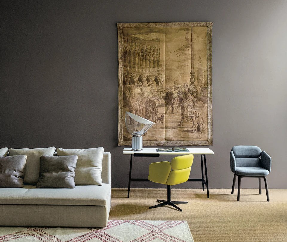 Taccia Lampada da tavolo Led diffusore vetro con base argento