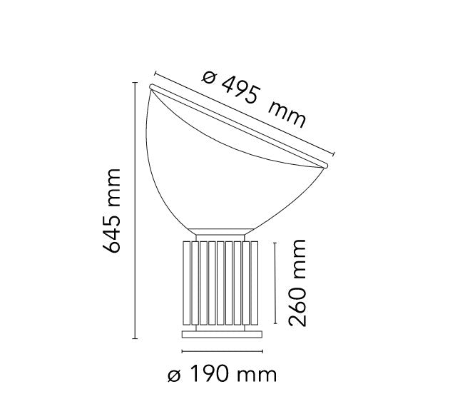 Taccia Lampada da tavolo Led diffusore vetro con base nera