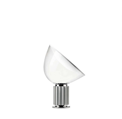 Taccia Lampada da tavolo Led diffusore vetro con base argento