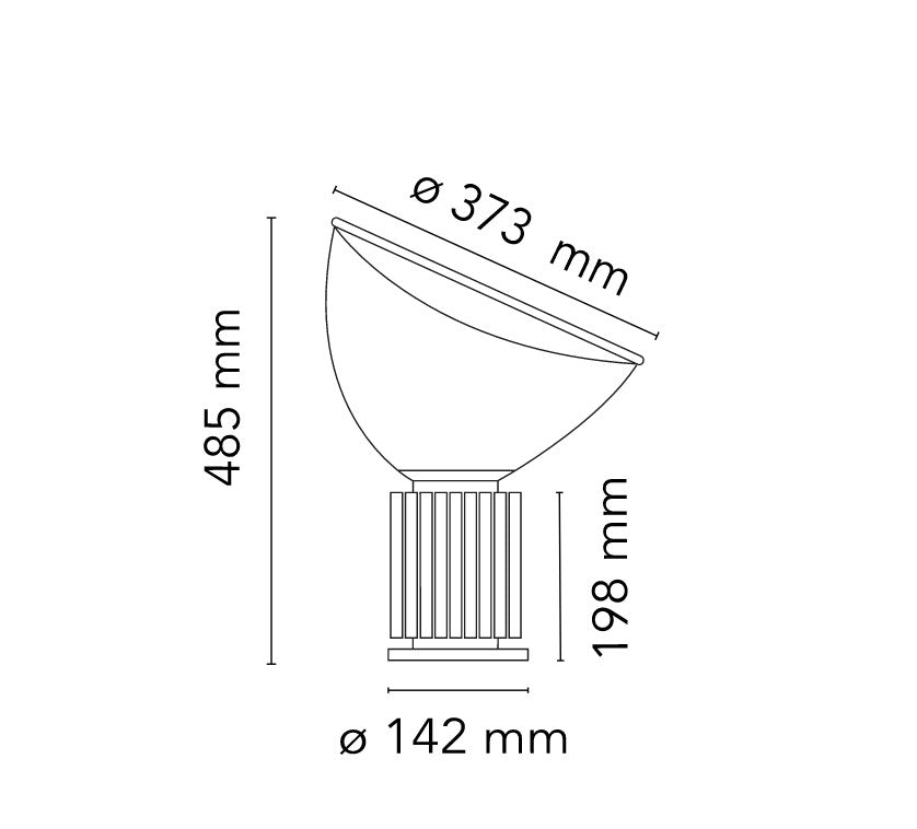 Taccia small Lampada da tavolo Led diffusore vetro con base argento