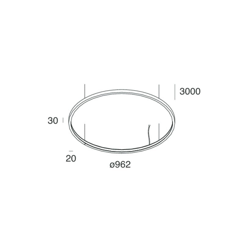 HALOS MINI ORIZZONTALE 962 Lampadario Sospensione LED 62W 3K IP40 Nero