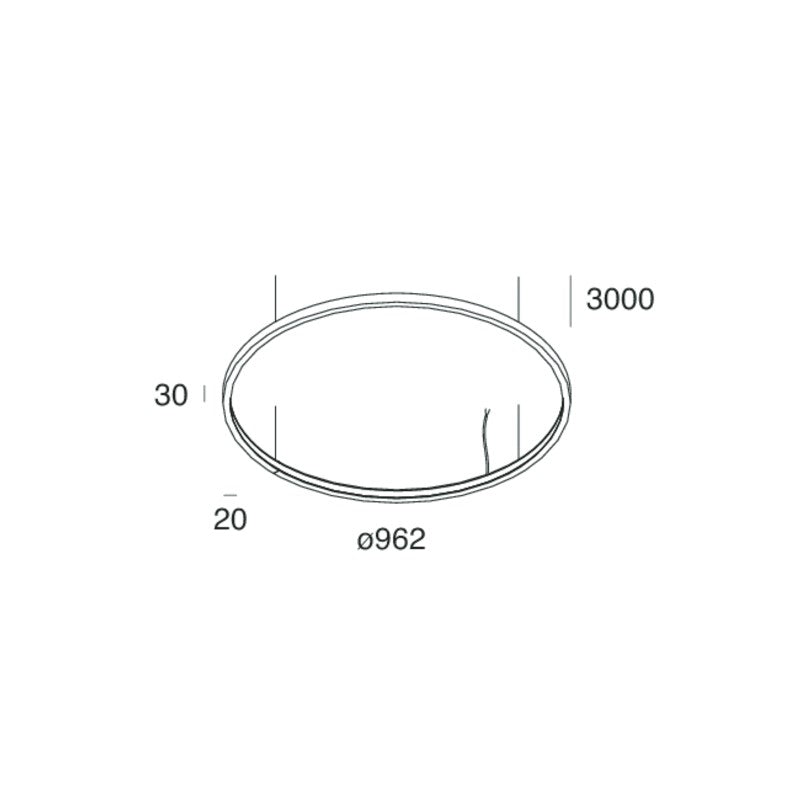 HALOS MINI ORIZZONTALE 962 Lampadario Sospensione LED 62W 4K IP40 Bianco