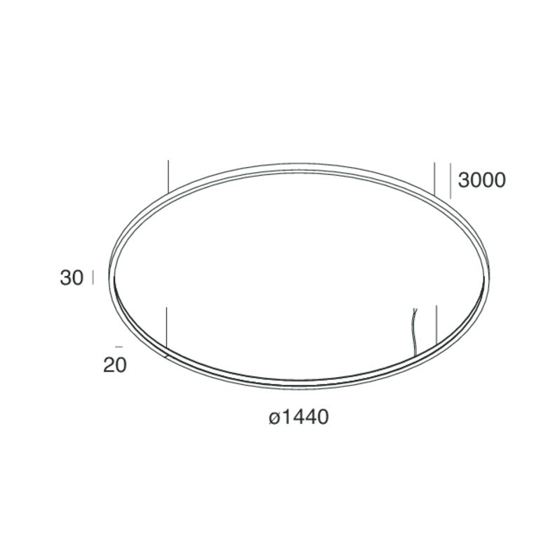 HALOS MINI ORIZZONTALE 1440 Lampadario Sospensione LED 93W 27K IP40 Bianco