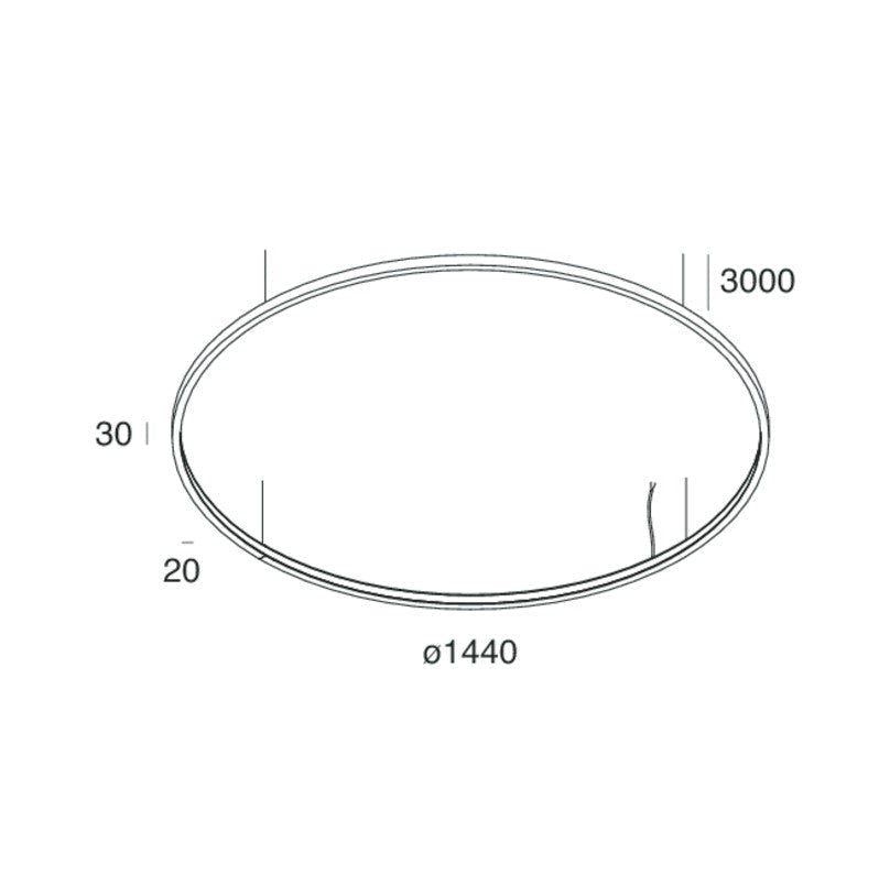 HALOS MINI ORIZZONTALE 1440 Lampadario Sospensione LED 93W 3K IP40 Oro