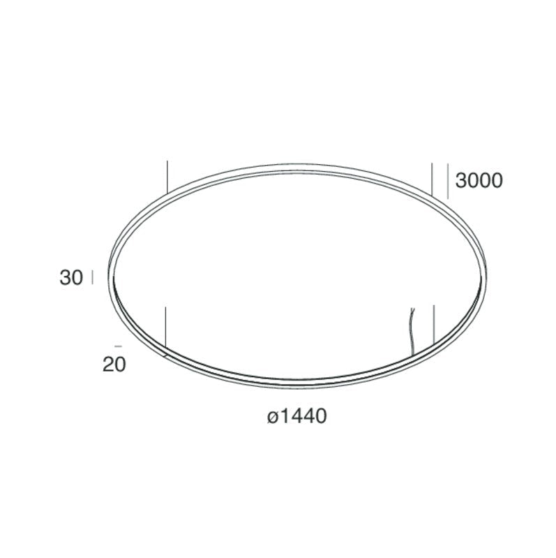 HALOS MINI ORIZZONTALE 1440 Lampadario Sospensione LED 93W 4K IP40 Caffe