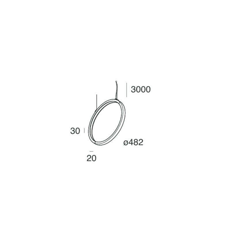HALOS MINI VERTICALE 482 Lampadario Sospensione LED 24W 3K IP40 Cappuccino