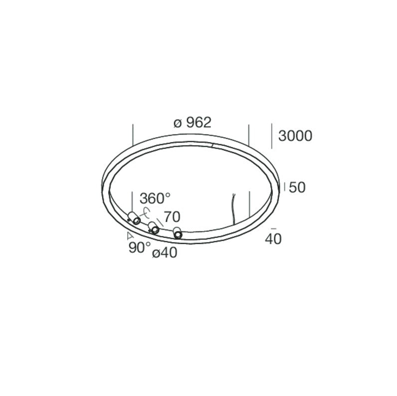 HALOS SPOT EMISSIONE DIRETTA 962 Lampada Sospensione Soffitto LED 80W 3K 40° IP20 Oro
