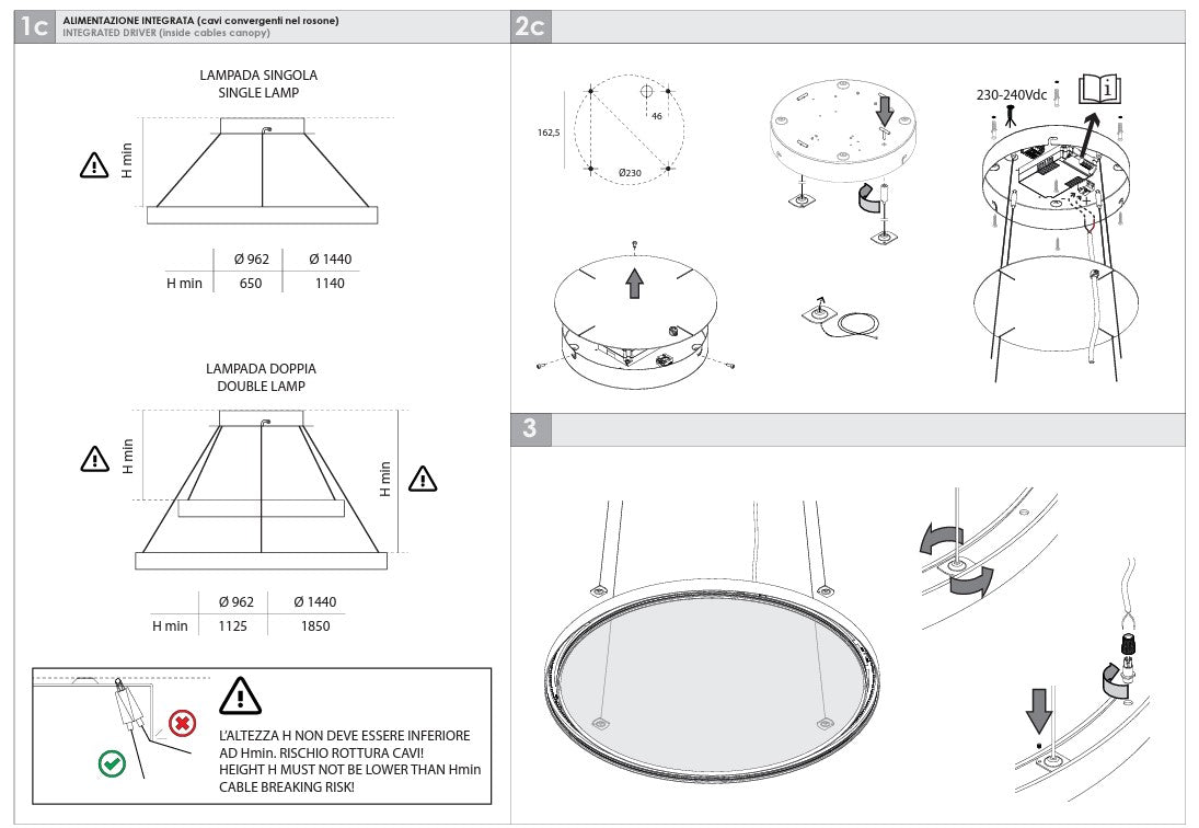 HALOS ACOUSTIC 962 Lampada Sospensione Soffitto LED 62W 3K IP40 Nero grafite Caffe
