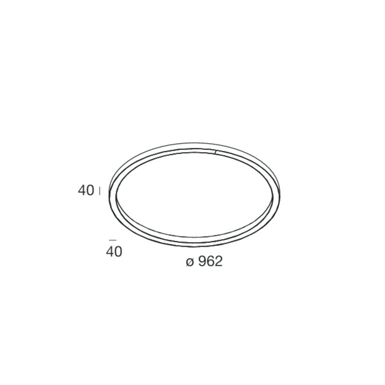 HALOS EMISSIONE DIRETTA 962 Lampada Sospensione Soffitto Parete LED 62W 27K IP40 Nero