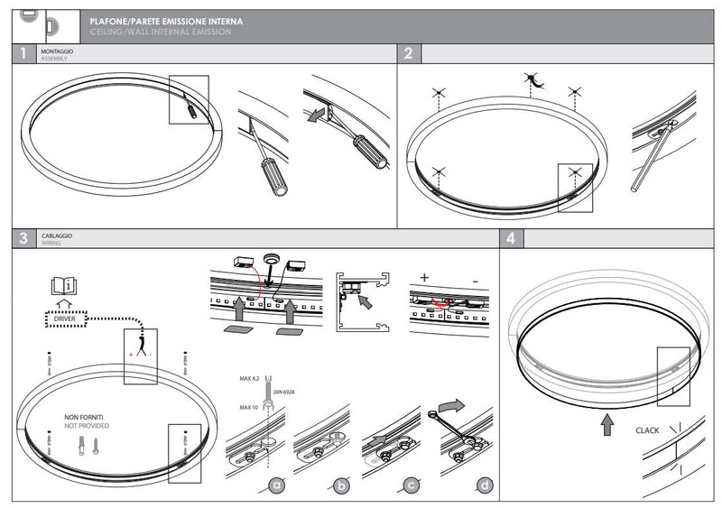 HALOS EMISSIONE DIRETTA 962 Lampada Sospensione Soffitto Parete LED 62W 27K IP40 Caffe