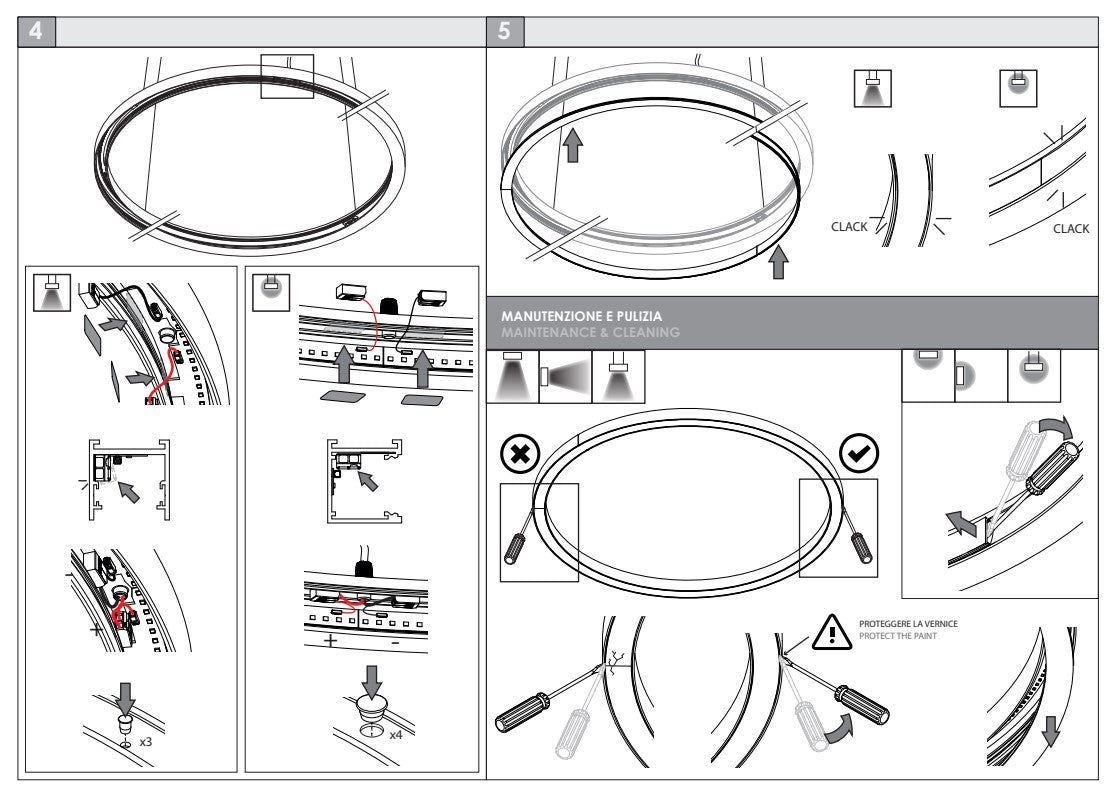 HALOS EMISSIONE DIRETTA 962 Lampada Sospensione Soffitto Parete LED 62W 3K IP40 Bianco