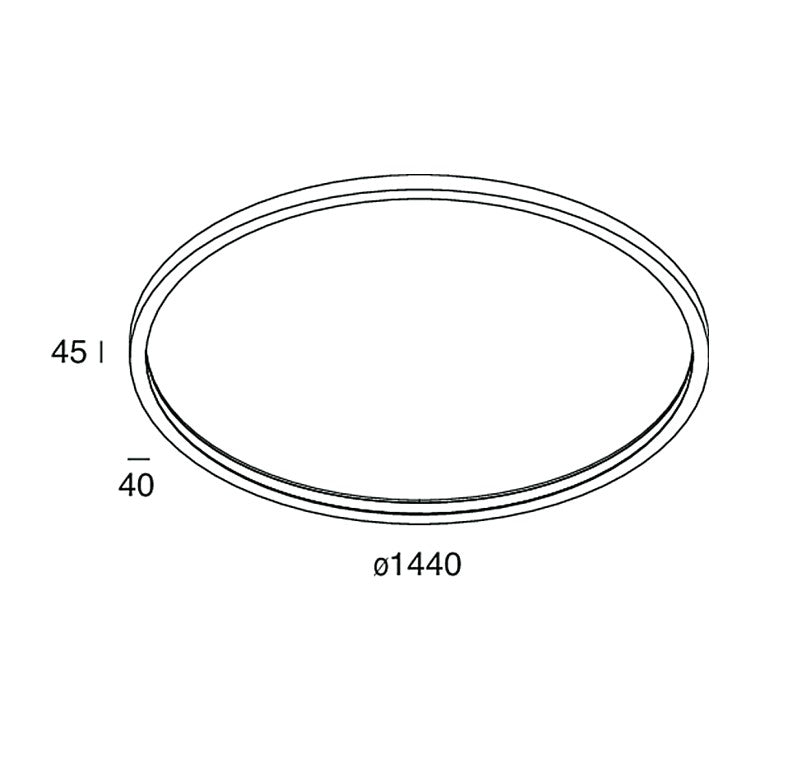HALOS EMISSIONE INTERNA 1440 Lampada Sospensione Soffitto Parete LED 93W 4K IP40 Caffe
