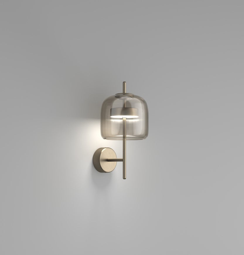 Jube AP S Applique LED in vetro soffiato fumé trasparente