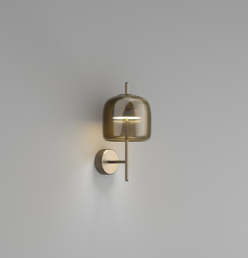 Jube AP S Applique LED in vetro soffiato terra bruciata trasparente