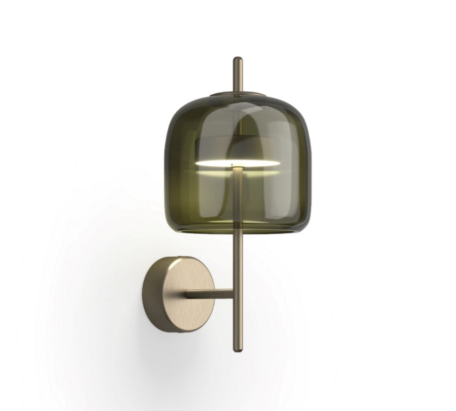 Jube AP S Applique LED in vetro soffiato verde antico trasparente