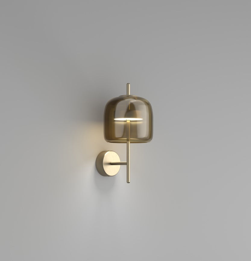Jube AP S Applique LED in vetro soffiato terra bruciata trasparente