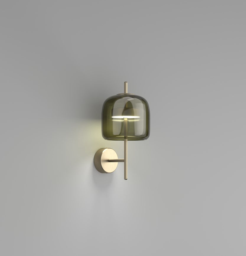 Jube AP S Applique LED in vetro soffiato verde antico trasparente
