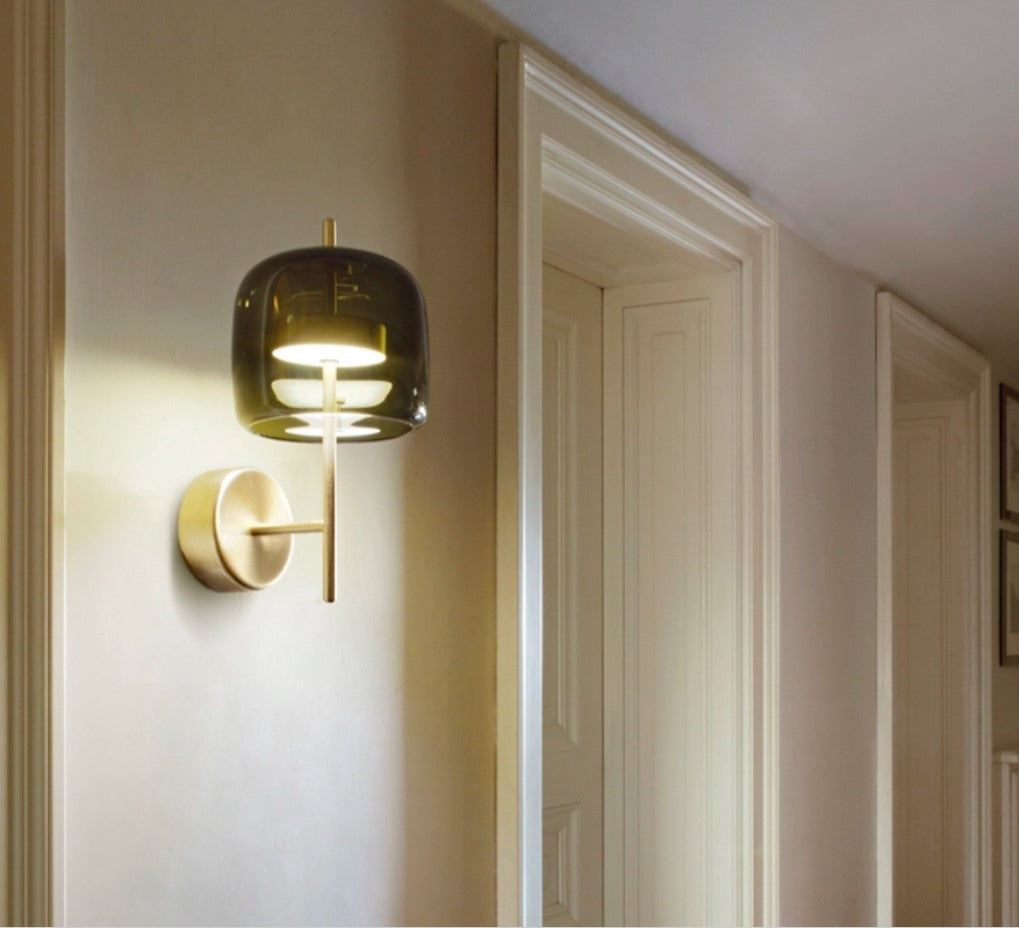 Jube AP S Applique LED in vetro soffiato ametista trasparente