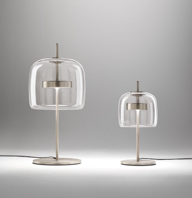 Jube LT S Lampada tavolo LED in vetro soffiato fumé trasparente