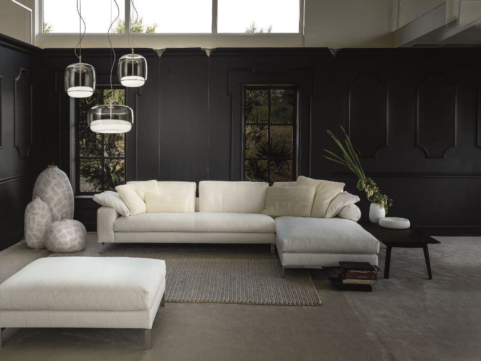 Jube SP G Lampadario sospensione LED in vetro soffiato ametista trasparente bianco