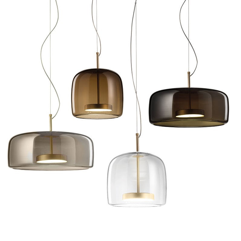 Jube SP 1 G Lampadario sospensione LED in vetro soffiato verde antico trasparente