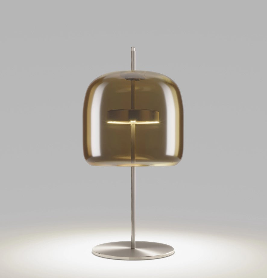 Jube LT P Lampada tavolo LED in vetro soffiato terra bruciata trasparente