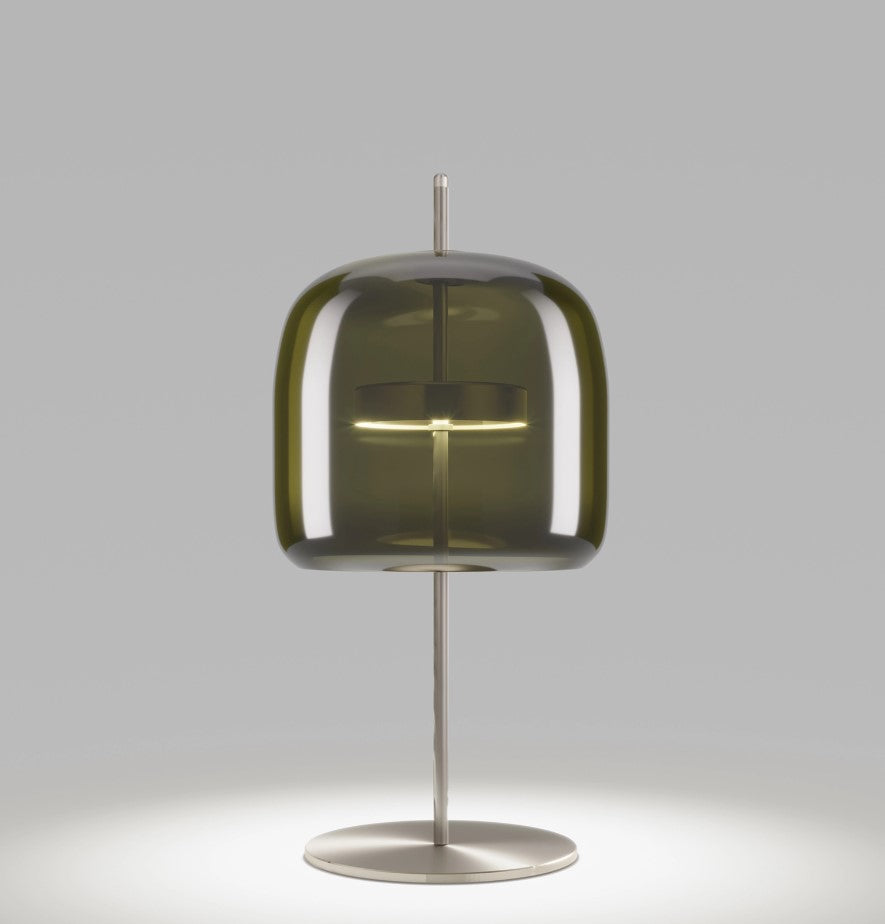 Jube LT P Lampada tavolo LED in vetro soffiato verde antico trasparente
