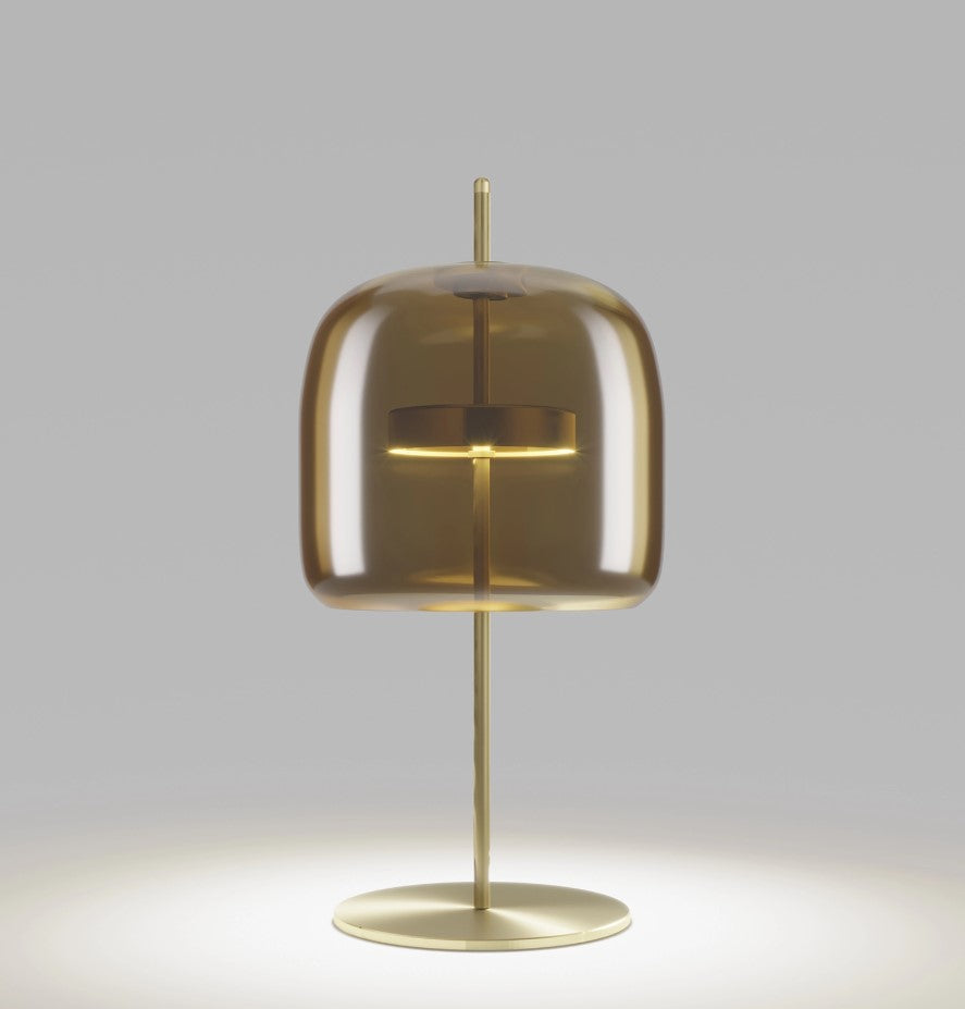 Jube LT P Lampada tavolo LED in vetro soffiato terra bruciata trasparente