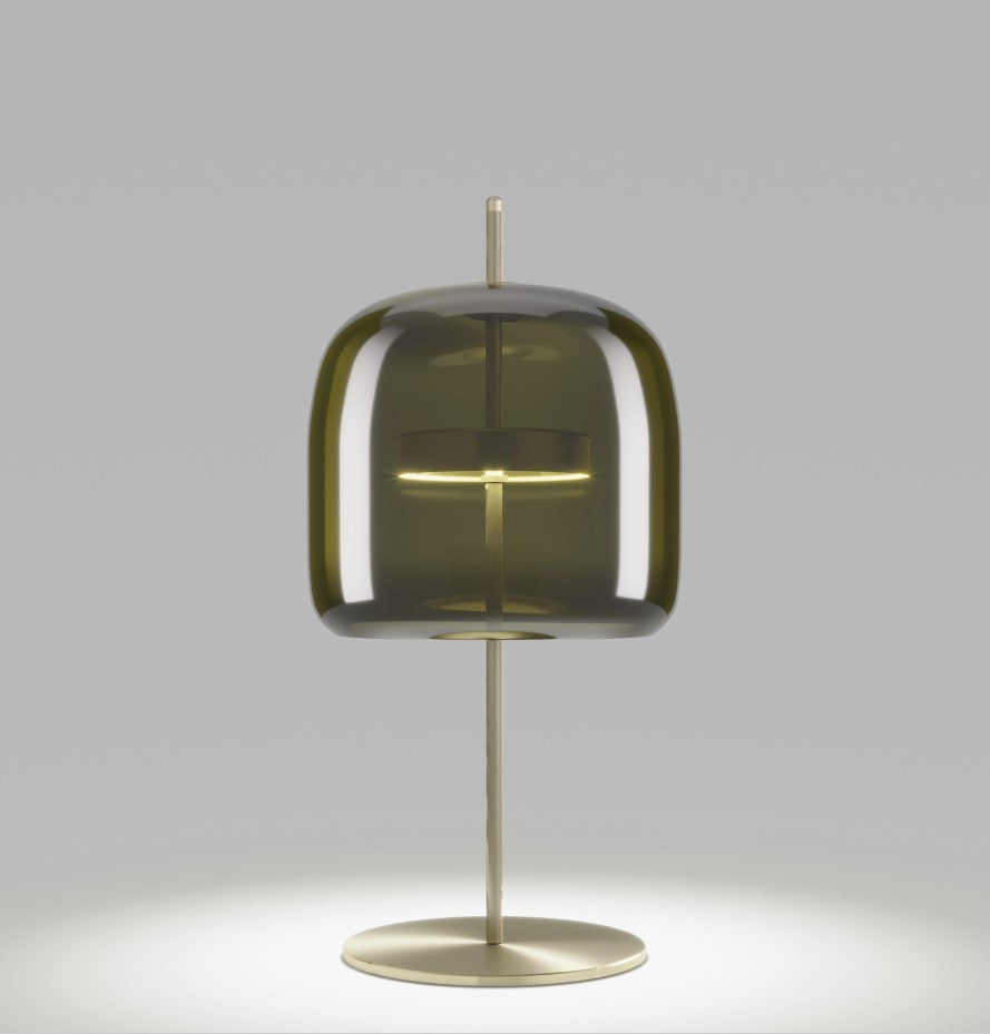 Jube LT P Lampada tavolo LED in vetro soffiato verde antico trasparente