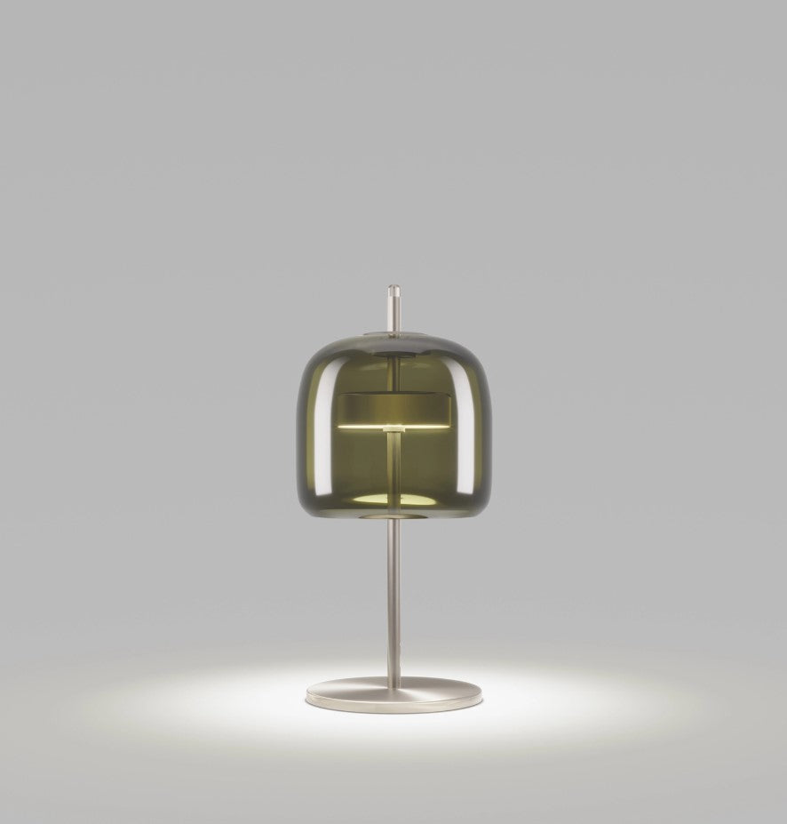 Jube LT S Lampada tavolo LED in vetro soffiato verde antico trasparente