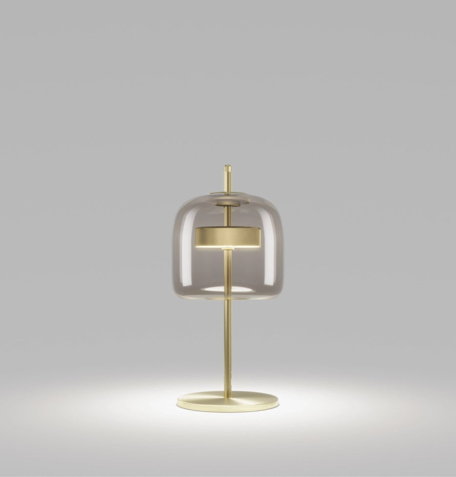 Jube LT S Lampada tavolo LED in vetro soffiato fumé trasparente