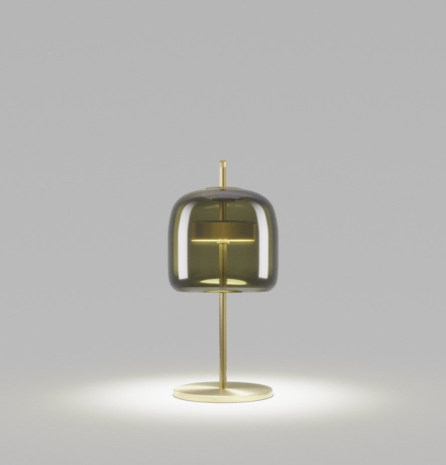 Jube LT S Lampada tavolo LED in vetro soffiato verde antico trasparente