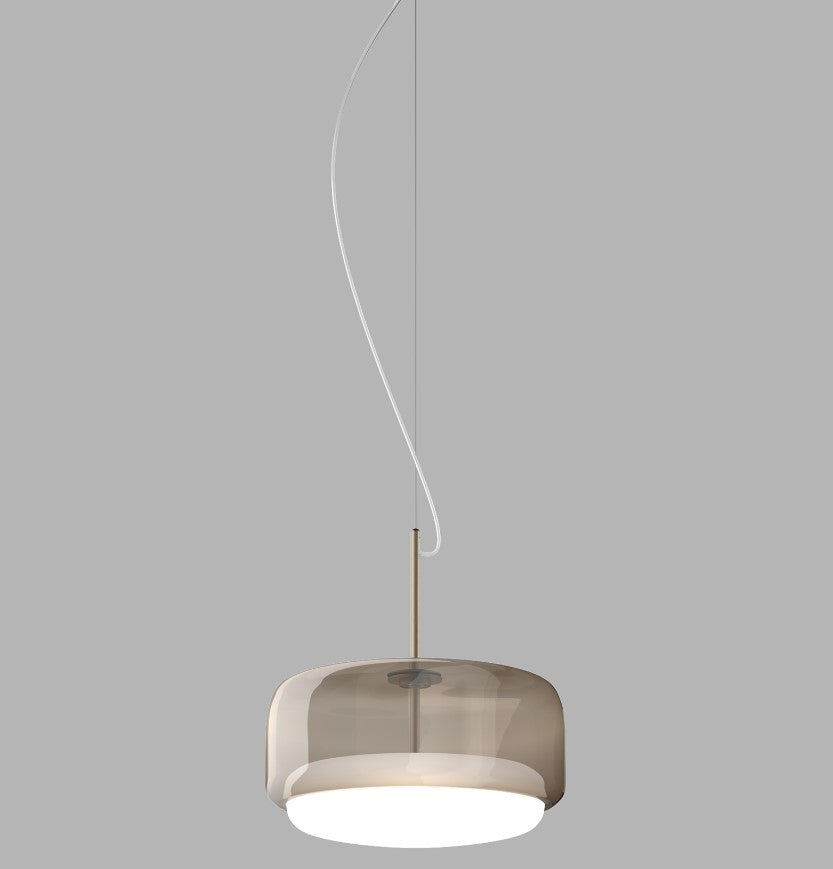 Jube SP G Lampadario sospensione LED in vetro soffiato fumé trasparente bianco