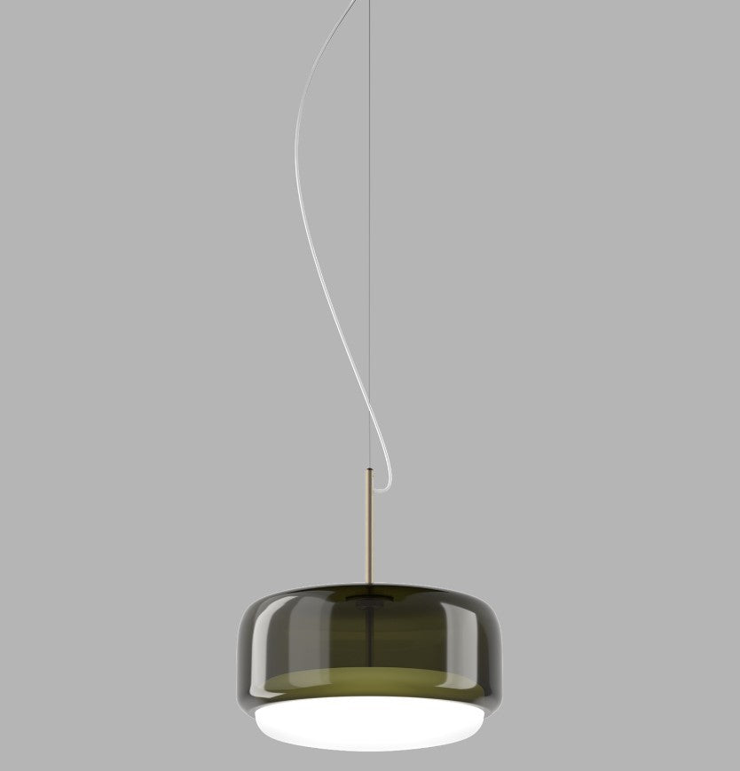 Jube SP G Lampadario sospensione LED in vetro soffiato verde antico trasparente bianco