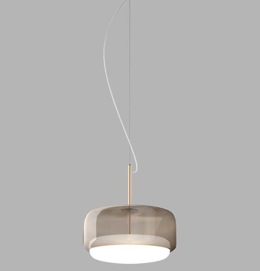 Jube SP G Lampadario sospensione LED in vetro soffiato fumé trasparente bianco