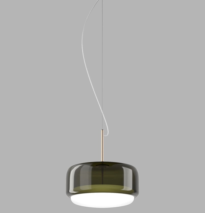 Jube SP G Lampadario sospensione LED in vetro soffiato verde antico trasparente bianco