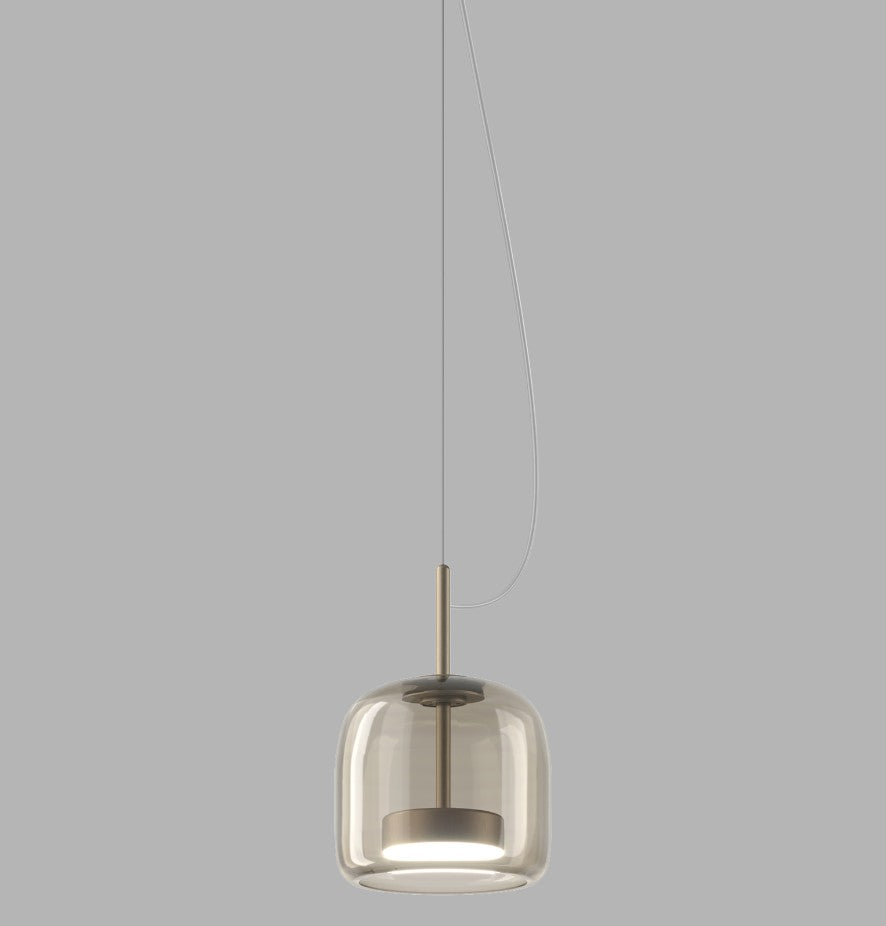 Jube SP 1 P Lampadario sospensione LED in vetro soffiato fumé trasparente