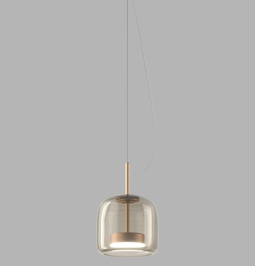 Jube SP 1 P Lampadario sospensione LED in vetro soffiato fumé trasparente