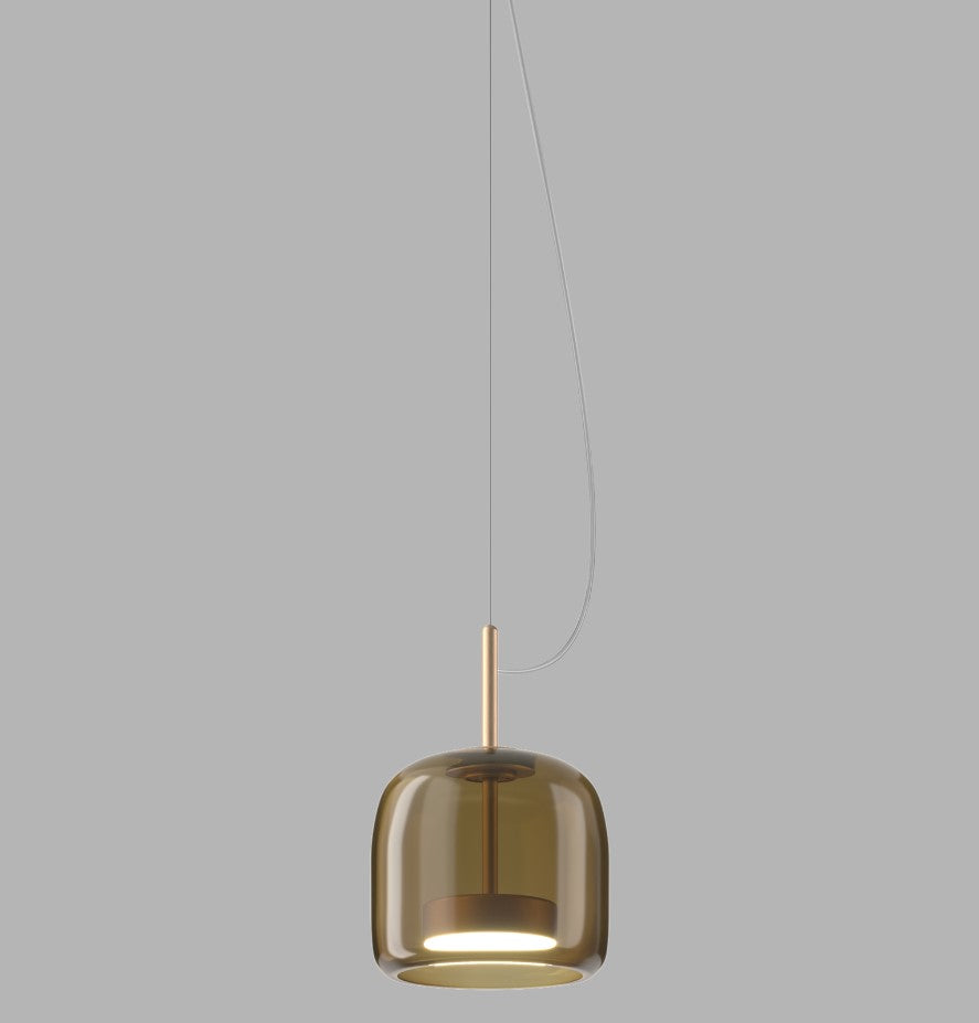 Jube SP 1 P Lampadario sospensione LED in vetro soffiato terra bruciata trasparente