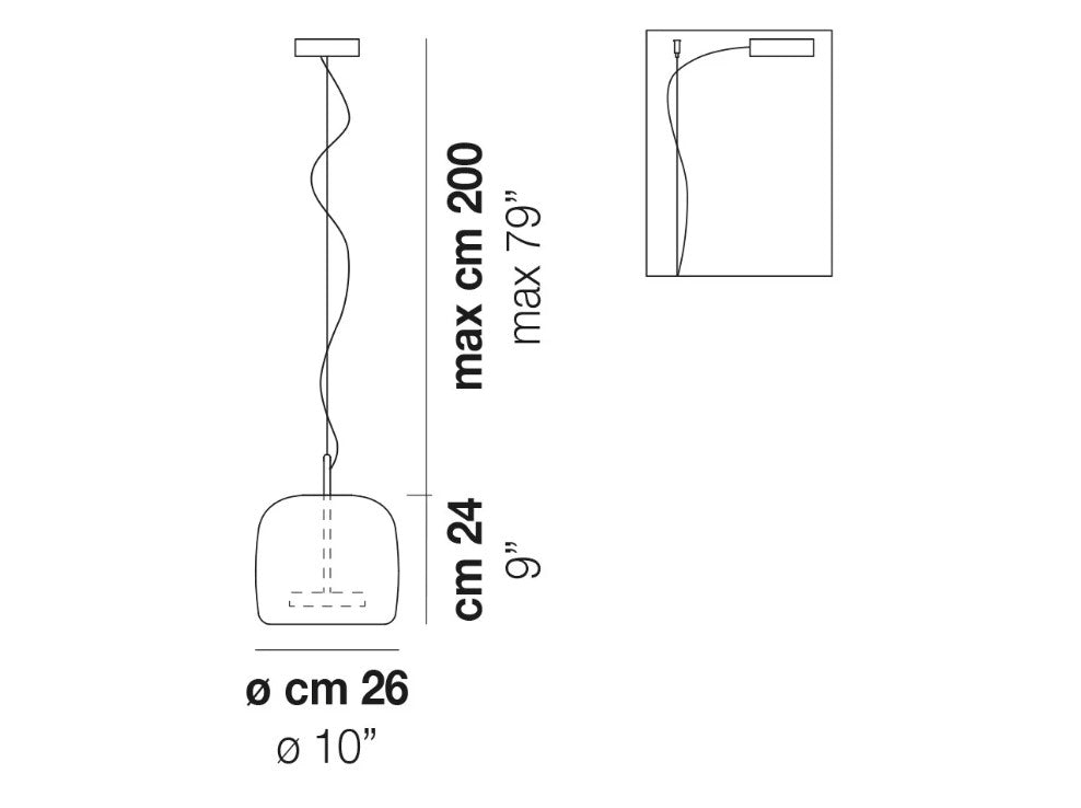 Jube SP 1 P Lampadario sospensione LED in vetro soffiato ametista trasparente