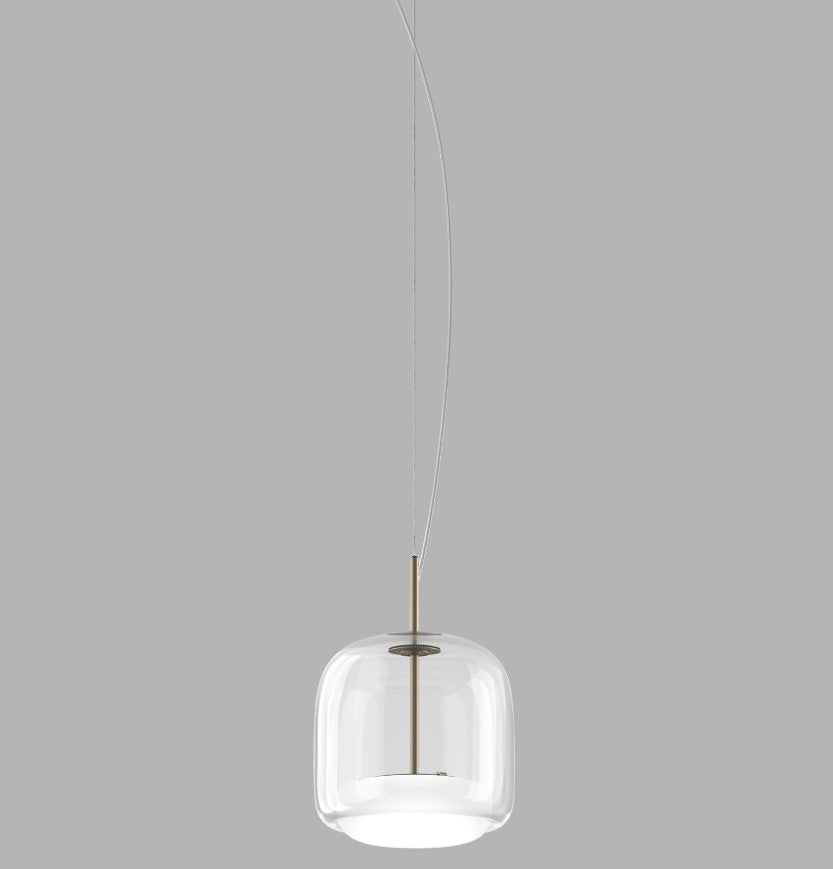 Jube SP P Lampadario sospensione LED in vetro soffiato cristallo trasparente bianco