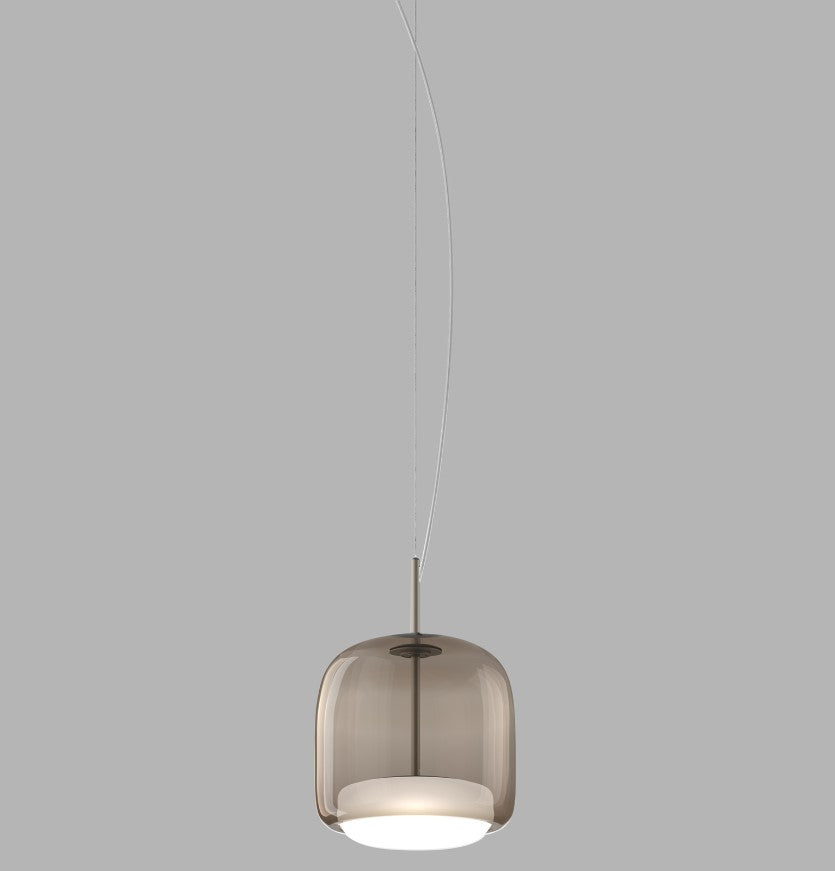 Jube SP P Lampadario sospensione LED in vetro soffiato fumé trasparente bianco