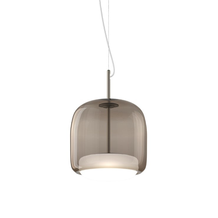 Jube SP P Lampadario sospensione LED in vetro soffiato fumé trasparente bianco