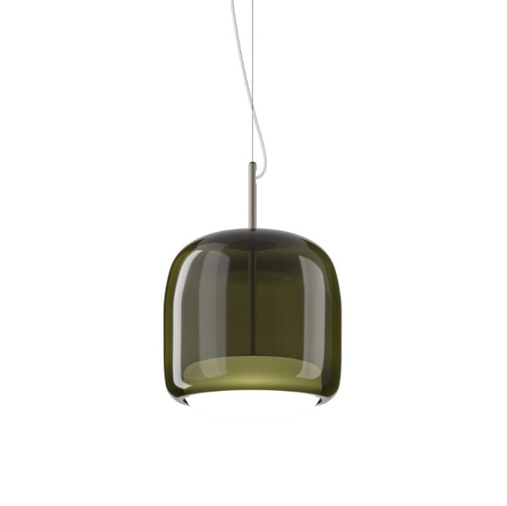 Jube SP P Lampadario sospensione LED in vetro soffiato verde antico trasparente bianco