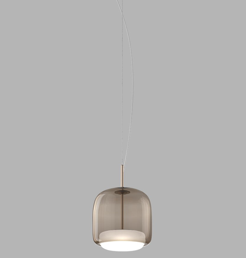Jube SP P Lampadario sospensione LED in vetro soffiato fumé trasparente bianco