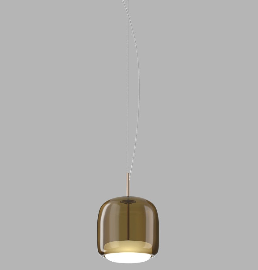 Jube SP P Lampadario sospensione LED in vetro soffiato terra bruciata trasparente bianco