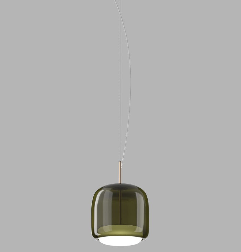 Jube SP P Lampadario sospensione LED in vetro soffiato verde antico trasparente bianco