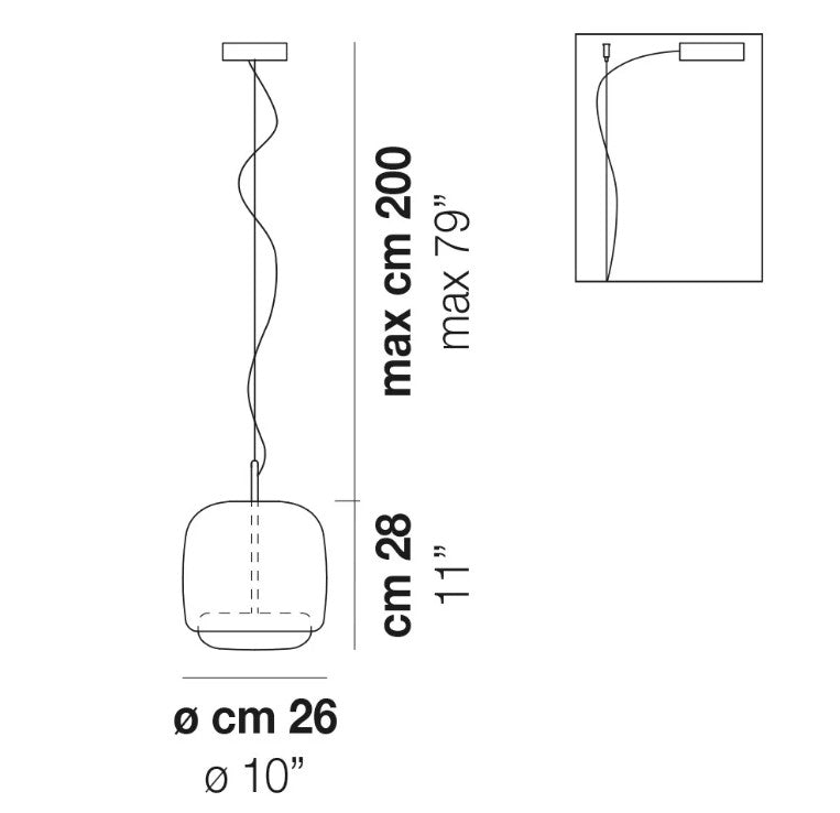 Jube SP P Lampadario sospensione LED in vetro soffiato fumé trasparente bianco