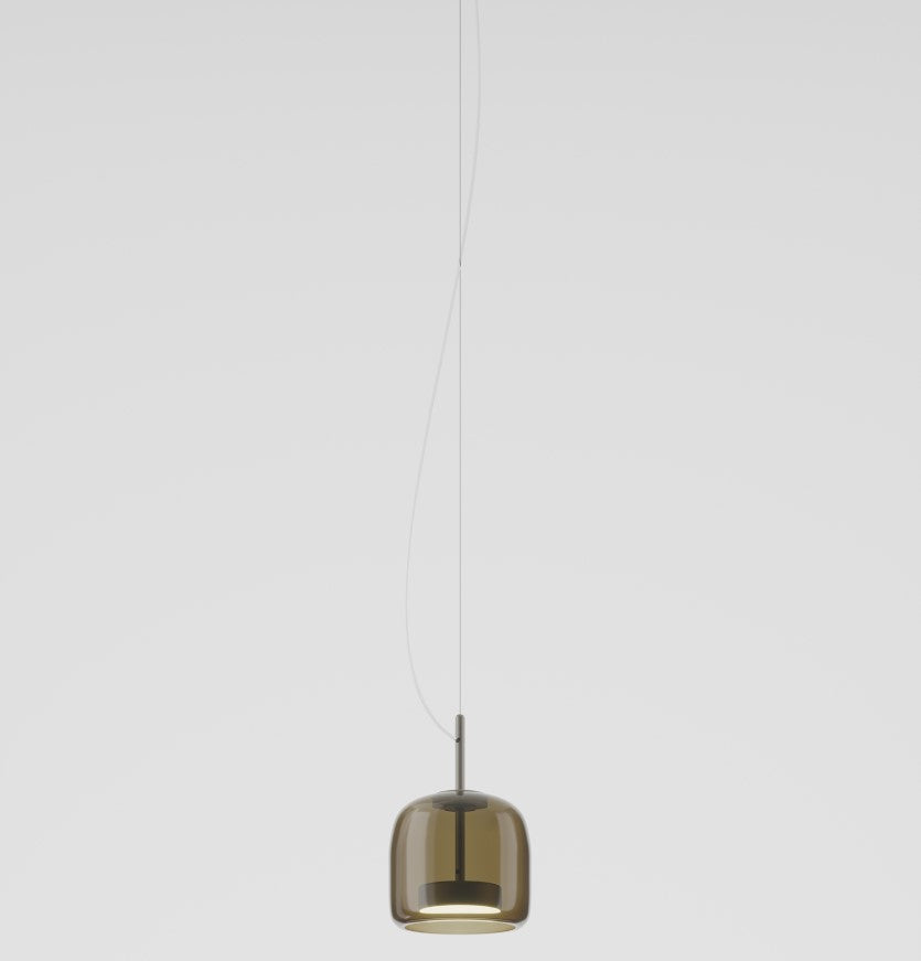 Jube SP S Lampadario sospensione LED in vetro soffiato terra bruciata trasparente