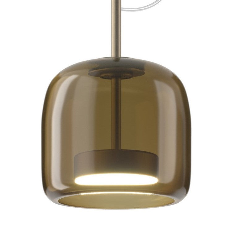 Jube SP S Lampadario sospensione LED in vetro soffiato terra bruciata trasparente